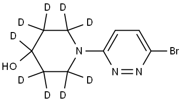 1-(6-bromopyridazin-3-yl)piperidin-2,2,3,3,4,5,5,6,6-d9-4-ol Struktur