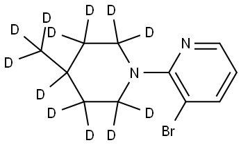 3-bromo-2-(4-(methyl-d3)piperidin-1-yl-2,2,3,3,4,5,5,6,6-d9)pyridine Struktur