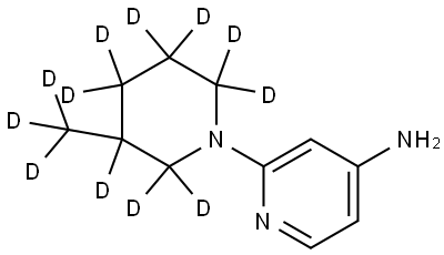 2-(3-(methyl-d3)piperidin-1-yl-2,2,3,4,4,5,5,6,6-d9)pyridin-4-amine Struktur