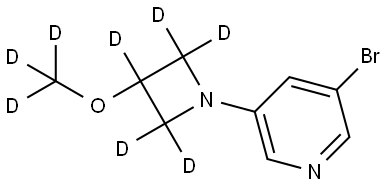 3-bromo-5-(3-(methoxy-d3)azetidin-1-yl-2,2,3,4,4-d5)pyridine Struktur