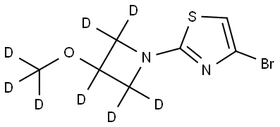 4-bromo-2-(3-(methoxy-d3)azetidin-1-yl-2,2,3,4,4-d5)thiazole Struktur