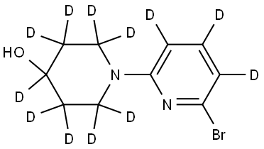 1-(6-bromopyridin-2-yl-3,4,5-d3)piperidin-2,2,3,3,4,5,5,6,6-d9-4-ol Struktur