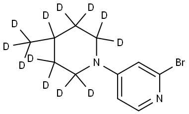 2-bromo-4-(4-(methyl-d3)piperidin-1-yl-2,2,3,3,4,5,5,6,6-d9)pyridine Struktur