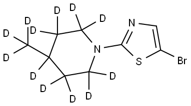 5-bromo-2-(4-(methyl-d3)piperidin-1-yl-2,2,3,3,4,5,5,6,6-d9)thiazole Struktur