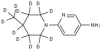 6-(4-(methyl-d3)piperidin-1-yl-2,2,3,3,4,5,5,6,6-d9)pyridin-3-amine Struktur