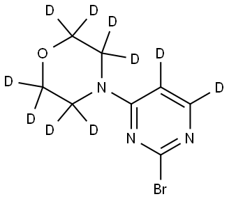 4-(2-bromopyrimidin-4-yl-5,6-d2)morpholine-2,2,3,3,5,5,6,6-d8 Struktur