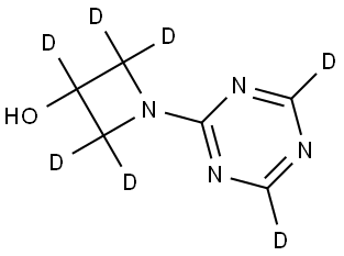 1-(1,3,5-triazin-2-yl-d2)azetidin-2,2,3,4,4-d5-3-ol Struktur