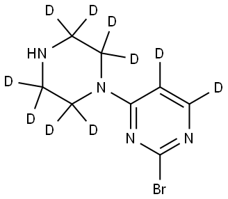 2-bromo-4-(piperazin-1-yl-2,2,3,3,5,5,6,6-d8)pyrimidine-5,6-d2 Struktur