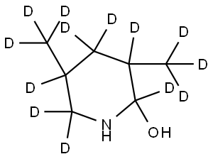 3,5-bis(methyl-d3)piperidin-2,3,4,4,5,6,6-d7-2-ol Struktur