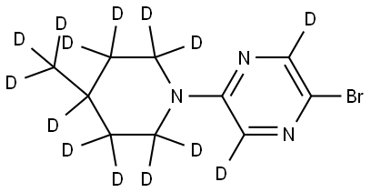 2-bromo-5-(4-(methyl-d3)piperidin-1-yl-2,2,3,3,4,5,5,6,6-d9)pyrazine-3,6-d2 Struktur