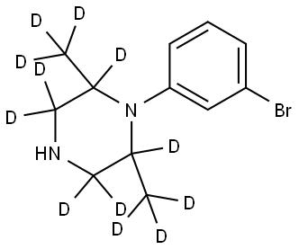 1-(3-bromophenyl)-2,6-bis(methyl-d3)piperazine-2,3,3,5,5,6-d6 Struktur