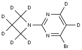 2-(azetidin-1-yl-d6)-4-bromopyrimidine-5,6-d2 Struktur