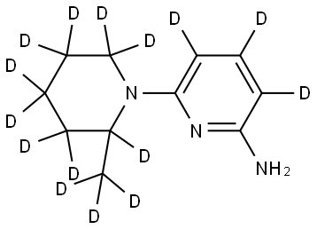 6-(2-(methyl-d3)piperidin-1-yl-2,3,3,4,4,5,5,6,6-d9)pyridin-3,4,5-d3-2-amine Struktur