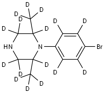 1-(4-bromophenyl-2,3,5,6-d4)-2,6-bis(methyl-d3)piperazine-2,3,3,5,5,6-d6 Struktur