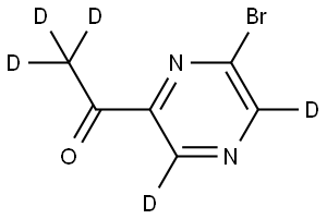 1-(6-bromopyrazin-2-yl-3,5-d2)ethan-1-one-2,2,2-d3 Struktur