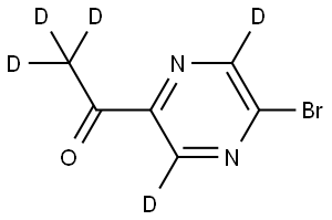 1-(5-bromopyrazin-2-yl-3,6-d2)ethan-1-one-2,2,2-d3 Struktur