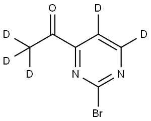 1-(2-bromopyrimidin-4-yl-5,6-d2)ethan-1-one-2,2,2-d3 Struktur