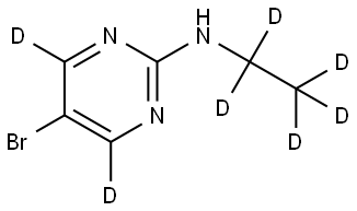 5-bromo-N-(ethyl-d5)pyrimidin-4,6-d2-2-amine Struktur