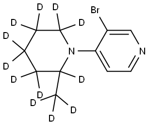 3-bromo-4-(2-(methyl-d3)piperidin-1-yl-2,3,3,4,4,5,5,6,6-d9)pyridine Struktur