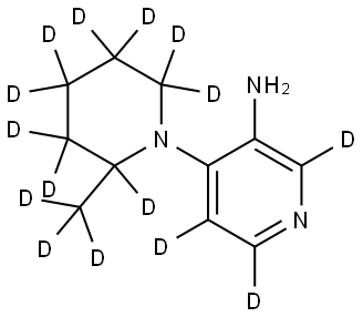 4-(2-(methyl-d3)piperidin-1-yl-2,3,3,4,4,5,5,6,6-d9)pyridin-2,5,6-d3-3-amine Struktur