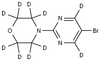 4-(5-bromopyrimidin-2-yl-4,6-d2)morpholine-2,2,3,3,5,5,6,6-d8 Struktur