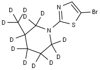 5-bromo-2-(3-(methyl-d3)piperidin-1-yl-2,2,3,4,4,5,5,6,6-d9)thiazole Struktur