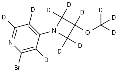 2-bromo-4-(3-(methoxy-d3)azetidin-1-yl-2,2,3,4,4-d5)pyridine-3,5,6-d3 Struktur