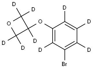 3-(3-bromophenoxy-2,4,5,6-d4)oxetane-2,2,3,4,4-d5 Struktur