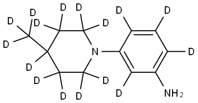 3-(4-(methyl-d3)piperidin-1-yl-2,2,3,3,4,5,5,6,6-d9)benzen-2,4,5,6-d4-amine Struktur