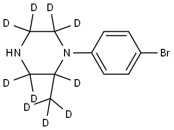 1-(4-bromophenyl)-2-(methyl-d3)piperazine-2,3,3,5,5,6,6-d7 Struktur