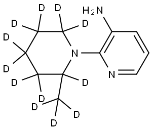 2-(2-(methyl-d3)piperidin-1-yl-2,3,3,4,4,5,5,6,6-d9)pyridin-3-amine Struktur