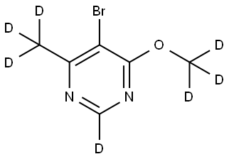 5-bromo-4-(methoxy-d3)-6-(methyl-d3)pyrimidine-2-d Struktur