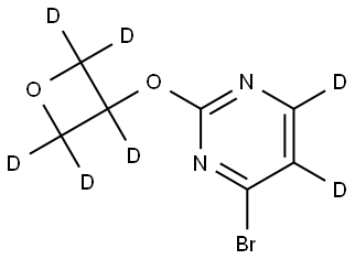 4-bromo-2-((oxetan-3-yl-d5)oxy)pyrimidine-5,6-d2 Struktur