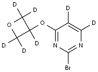 2-bromo-4-((oxetan-3-yl-d5)oxy)pyrimidine-5,6-d2 Struktur