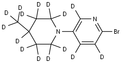 2-bromo-5-(4-(methyl-d3)piperidin-1-yl-2,2,3,3,4,5,5,6,6-d9)pyridine-3,4,6-d3 Struktur