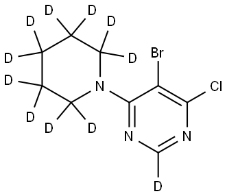 5-bromo-4-chloro-6-(piperidin-1-yl-d10)pyrimidine-2-d Struktur