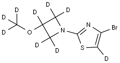 4-bromo-2-(3-(methoxy-d3)azetidin-1-yl-2,2,3,4,4-d5)thiazole-5-d Struktur