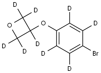 3-(4-bromophenoxy-2,3,5,6-d4)oxetane-2,2,3,4,4-d5 Struktur