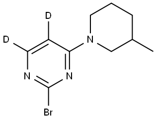 2-bromo-4-(3-methylpiperidin-1-yl)pyrimidine-5,6-d2 Struktur