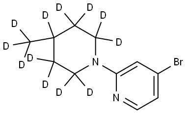 4-bromo-2-(4-(methyl-d3)piperidin-1-yl-2,2,3,3,4,5,5,6,6-d9)pyridine Struktur