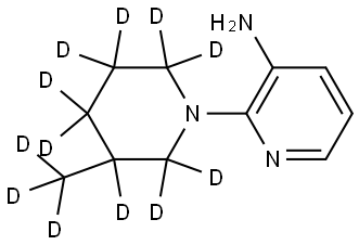 2-(3-(methyl-d3)piperidin-1-yl-2,2,3,4,4,5,5,6,6-d9)pyridin-3-amine Struktur