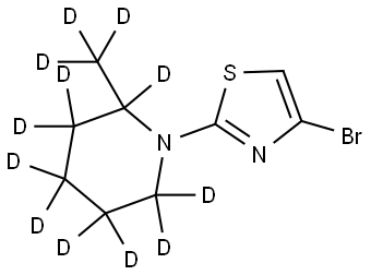 4-bromo-2-(2-(methyl-d3)piperidin-1-yl-2,3,3,4,4,5,5,6,6-d9)thiazole Struktur