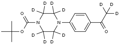 tert-butyl 4-(4-(acetyl-d3)phenyl)piperazine-1-carboxylate-2,2,3,3,5,5,6,6-d8 Struktur