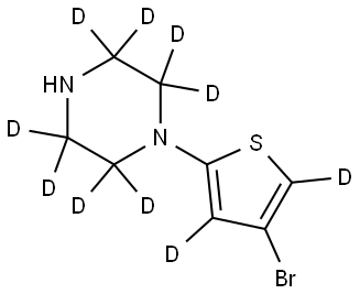 1-(4-bromothiophen-2-yl-3,5-d2)piperazine-2,2,3,3,5,5,6,6-d8 Struktur