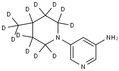 5-(4-(methyl-d3)piperidin-1-yl-2,2,3,3,4,5,5,6,6-d9)pyridin-3-amine Struktur