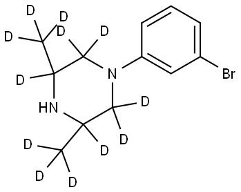 1-(3-bromophenyl)-3,5-bis(methyl-d3)piperazine-2,2,3,5,6,6-d6 Struktur