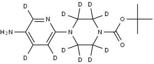 tert-butyl 4-(5-aminopyridin-2-yl-3,4,6-d3)piperazine-1-carboxylate-2,2,3,3,5,5,6,6-d8 Struktur