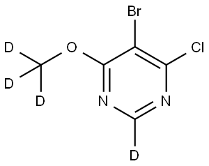 5-bromo-4-chloro-6-(methoxy-d3)pyrimidine-2-d Struktur