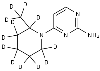 4-(2-(methyl-d3)piperidin-1-yl-2,3,3,4,4,5,5,6,6-d9)pyrimidin-2-amine Struktur