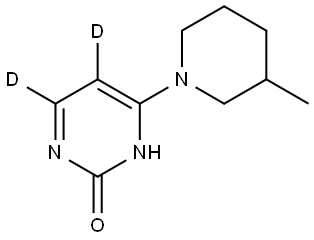 4-(3-methylpiperidin-1-yl)pyrimidin-5,6-d2-2-ol Struktur